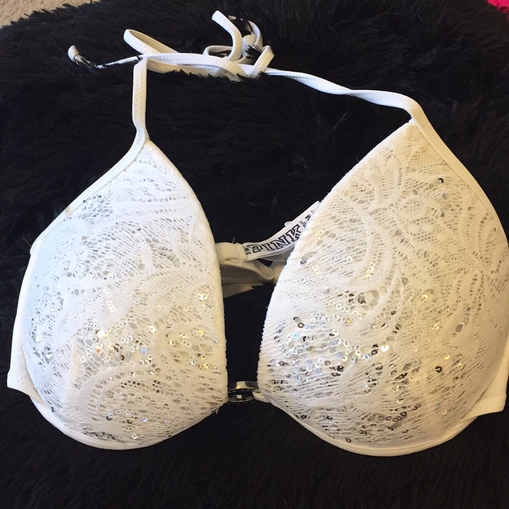 Victoria Secret White Sparkly Bikini Top ✨✨✨